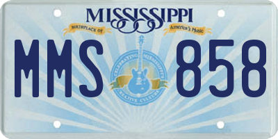 MS license plate MMS858