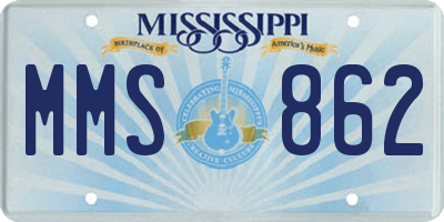 MS license plate MMS862