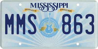 MS license plate MMS863