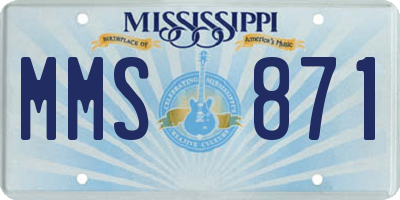 MS license plate MMS871