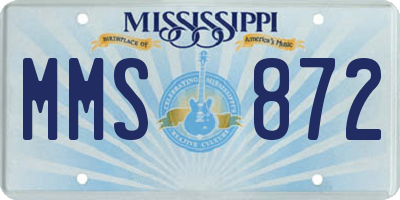 MS license plate MMS872