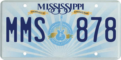 MS license plate MMS878