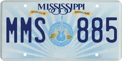 MS license plate MMS885