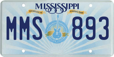 MS license plate MMS893