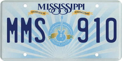 MS license plate MMS910