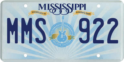 MS license plate MMS922