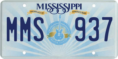 MS license plate MMS937