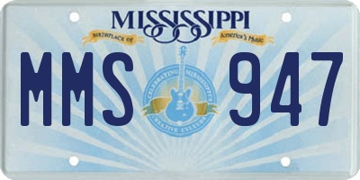 MS license plate MMS947