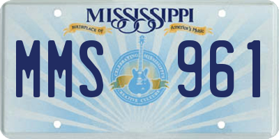 MS license plate MMS961