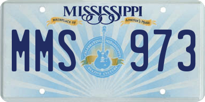 MS license plate MMS973