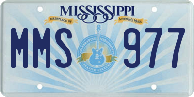 MS license plate MMS977