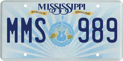 MS license plate MMS989
