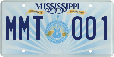 MS license plate MMT001