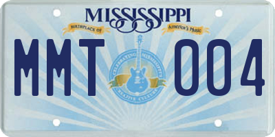 MS license plate MMT004