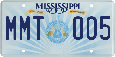 MS license plate MMT005