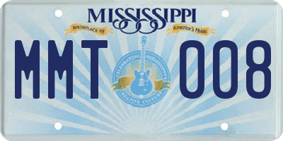 MS license plate MMT008