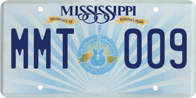 MS license plate MMT009