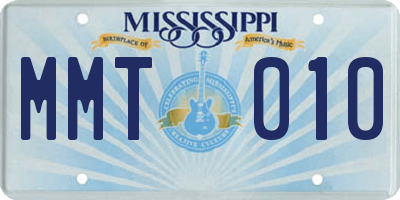 MS license plate MMT010