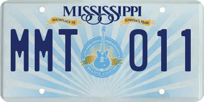 MS license plate MMT011