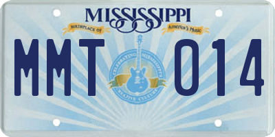 MS license plate MMT014