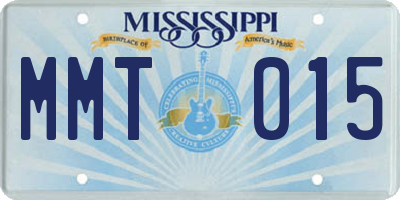 MS license plate MMT015