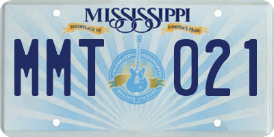 MS license plate MMT021