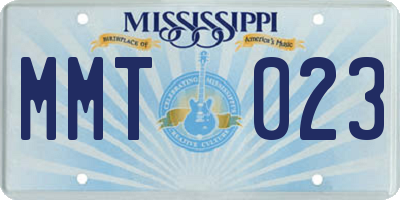 MS license plate MMT023
