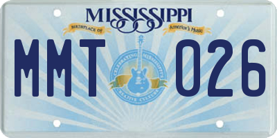 MS license plate MMT026