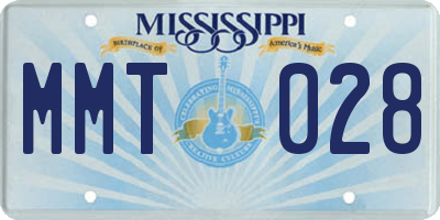 MS license plate MMT028