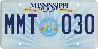 MS license plate MMT030