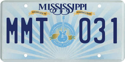 MS license plate MMT031