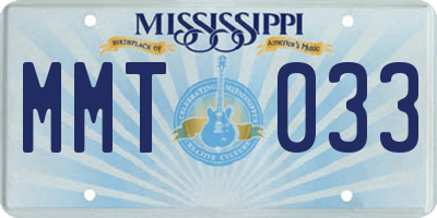 MS license plate MMT033