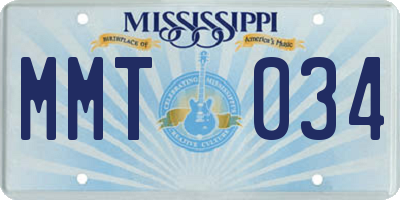 MS license plate MMT034