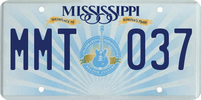 MS license plate MMT037