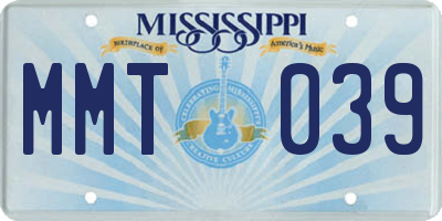 MS license plate MMT039