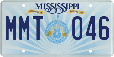 MS license plate MMT046