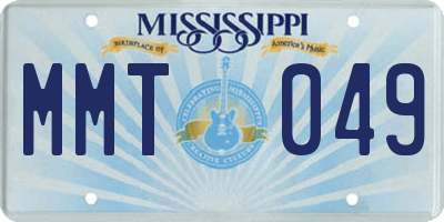 MS license plate MMT049