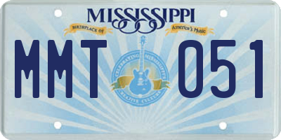 MS license plate MMT051