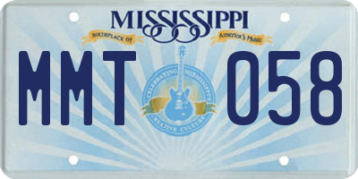 MS license plate MMT058