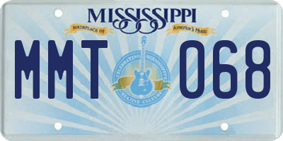 MS license plate MMT068