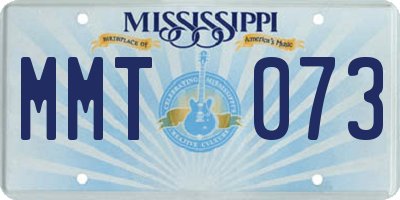 MS license plate MMT073
