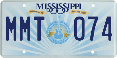 MS license plate MMT074