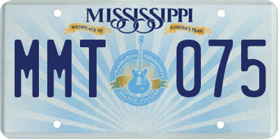 MS license plate MMT075