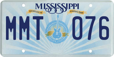 MS license plate MMT076