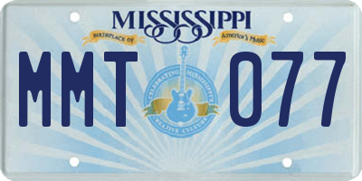 MS license plate MMT077