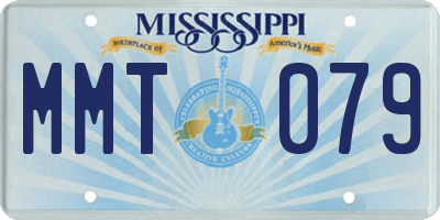 MS license plate MMT079