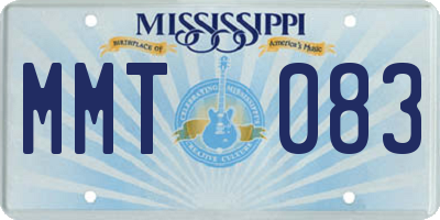 MS license plate MMT083