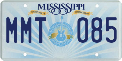 MS license plate MMT085