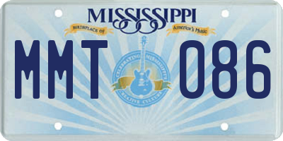 MS license plate MMT086
