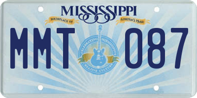MS license plate MMT087